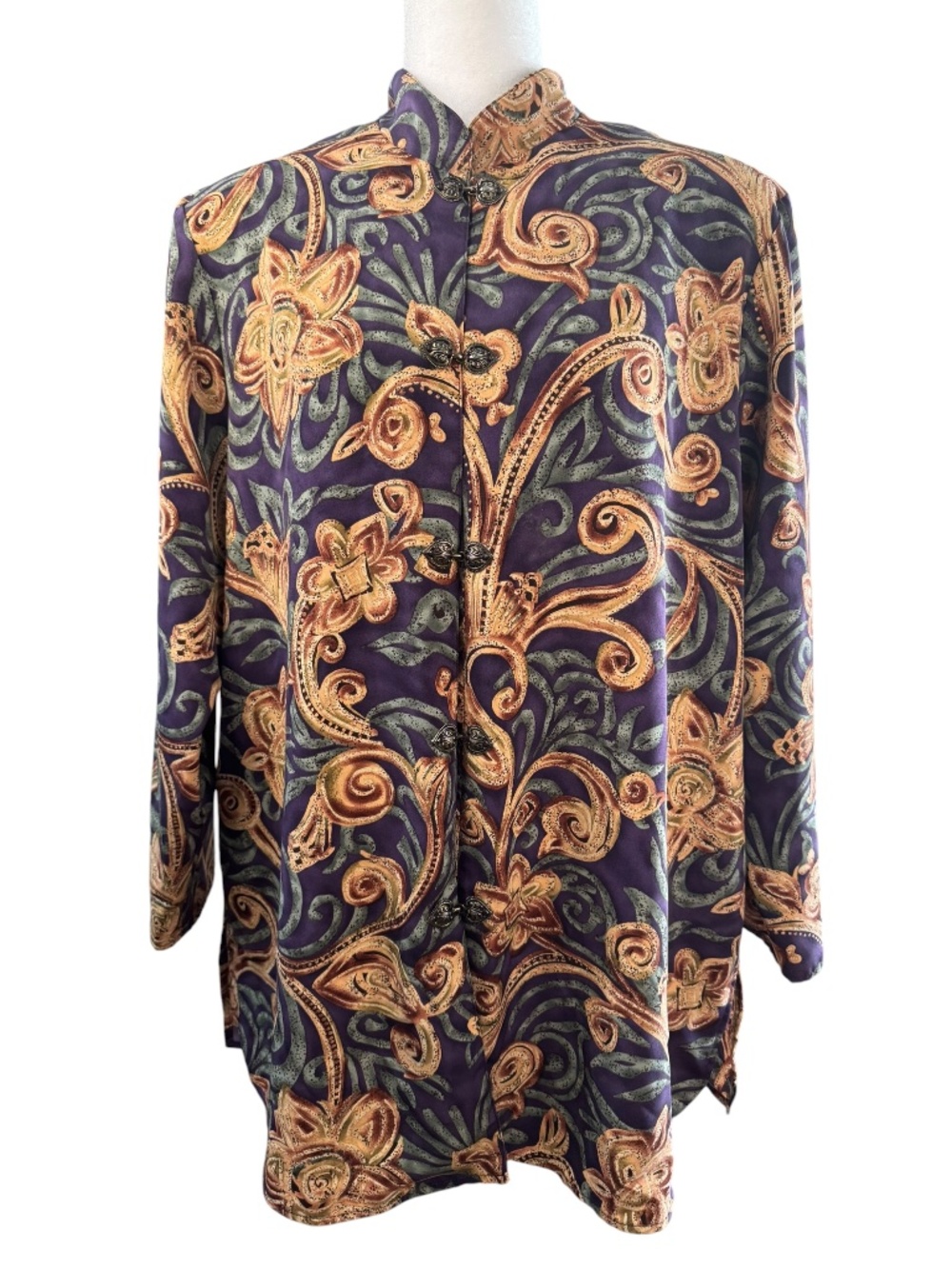 Maggie Sweet Paisley Print Tunic Jacket Size 1X Boho